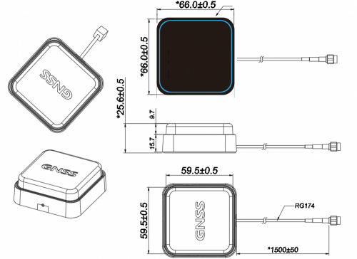 Multiband rtk antenna